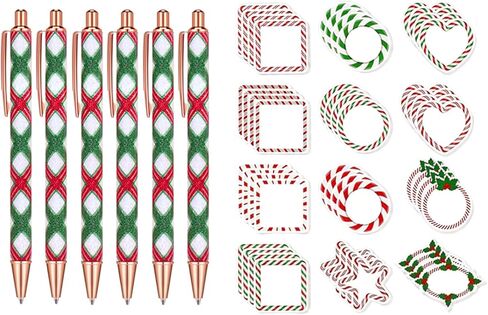 18pcs Christmas Style Ballpoint Pen and Sticky Notes Set, Bulk Office Supplies Gift Set for Adults, Suitable for Employee Appreciation Week, Household Use, Perfect Christmas Gifts in Saudi Arabia