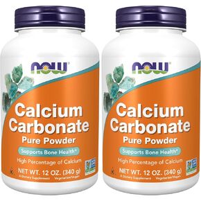 مكملات NOW، مسحوق كربونات الكالسيوم، نسبة عالية من الكالسيوم، يدعم صحة العظام*، 12 أونصة in Kuwait