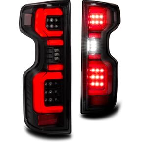 TRUE MODS Smoked Full LED Tail Light Assembly Replacement for 2019-2025 Chevy Silverado 1500 2500 3500 HD w/Stock LED Taillight Aftermarket Custom Driver Passenger Side Rear Brake Turn Signal Lamp in Saudi Arabia