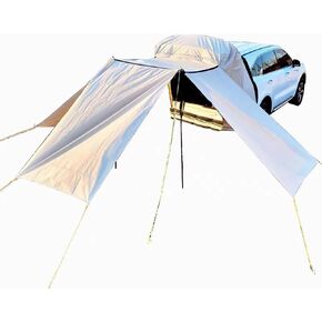 Tailgate Tent SUV Camping Awning Shade Compatible with for Skoda Kamiq Scoutline 2020 Camping Auto Shade Smooth Ventilation,A-Without Sun Shade Pole-Beige in Kuwait