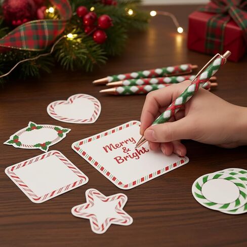 18pcs Christmas Style Ballpoint Pen and Sticky Notes Set, Bulk Office Supplies Gift Set for Adults, Suitable for Employee Appreciation Week, Household Use, Perfect Christmas Gifts in Saudi Arabia