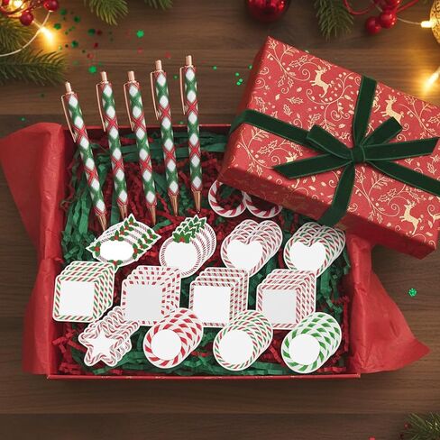 18pcs Christmas Style Ballpoint Pen and Sticky Notes Set, Bulk Office Supplies Gift Set for Adults, Suitable for Employee Appreciation Week, Household Use, Perfect Christmas Gifts in Saudi Arabia