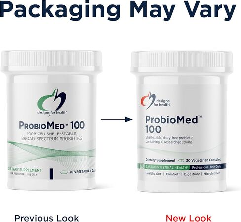 Designs for Health ProbioMed 100 Probiotics for Digestive Health - 10 Strains with Lactobacillus acidophilus Probiotic + Lactobacillus rhamnosus - Gut Health + Immune Support Supplement (30 Caps) in Saudi Arabia