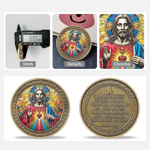 God’s Heart Men's Christian Religious Coin Gifts | Religious Token with Engraved Serenity Prayer | Christian Challenge Coin for Men Women Faith-Based Gifts | Bible Verses Coins Good Luck Gifts in Saudi Arabia