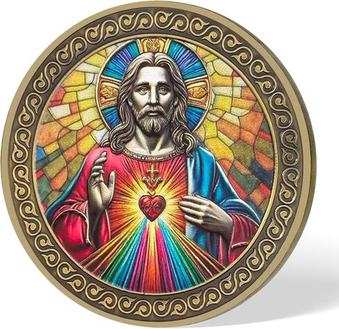 God’s Heart Men's Christian Religious Coin Gifts | Religious Token with Engraved Serenity Prayer | Christian Challenge Coin for Men Women Faith-Based Gifts | Bible Verses Coins Good Luck Gifts in Saudi Arabia