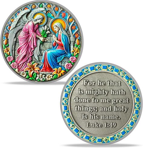 God’s Heart Men's Christian Religious Coin Gifts | Religious Token with Engraved Serenity Prayer | Christian Challenge Coin for Men Women Faith-Based Gifts | Bible Verses Coins Good Luck Gifts in Saudi Arabia
