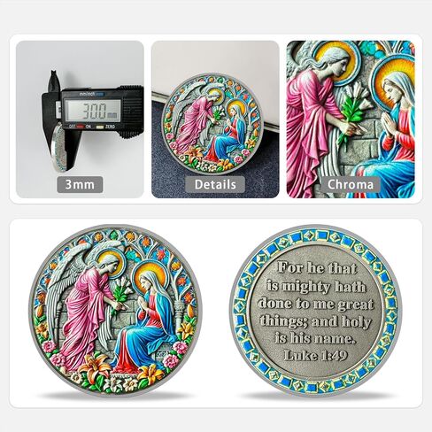 God’s Heart Men's Christian Religious Coin Gifts | Religious Token with Engraved Serenity Prayer | Christian Challenge Coin for Men Women Faith-Based Gifts | Bible Verses Coins Good Luck Gifts in Saudi Arabia
