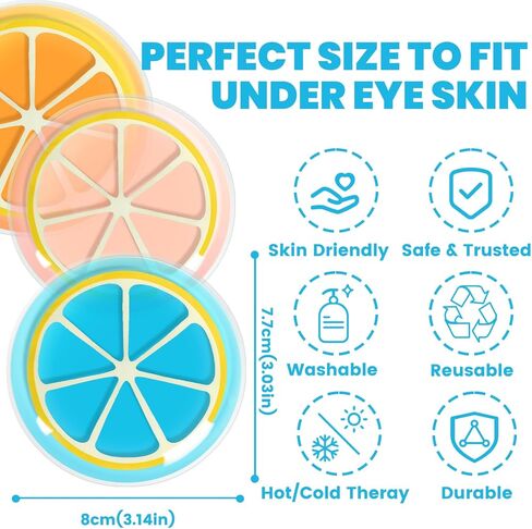 Eye Pad, Eye Gel Ice Pack, Reusable Gel Eye Mask, Eye Cooling Pad Hot Cold Therapy Eye Patch,Gel Eye Pad Cold Eye Mask Hot Cold Compress Reusable Gel Eye Pads Treat Eye Swelling in Kuwait