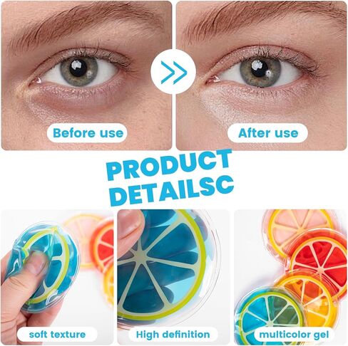 Eye Pad, Eye Gel Ice Pack, Reusable Gel Eye Mask, Eye Cooling Pad Hot Cold Therapy Eye Patch,Gel Eye Pad Cold Eye Mask Hot Cold Compress Reusable Gel Eye Pads Treat Eye Swelling in Kuwait