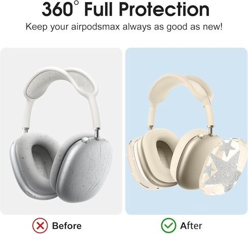 Case Cover for AirPods Max Headphones, Anti-Scratch, Ultra Protective Cover with 4 Pcs Spiders Decoraion Silver&Black for Apple AirPods Max in Saudi Arabia