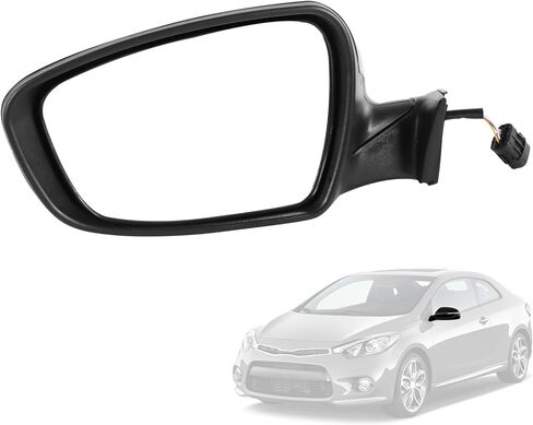 Door Mirror Left Driver Side Replacement For Kia Forte 2017 2018, Replace KI1320213, Black 5PINS in Saudi Arabia