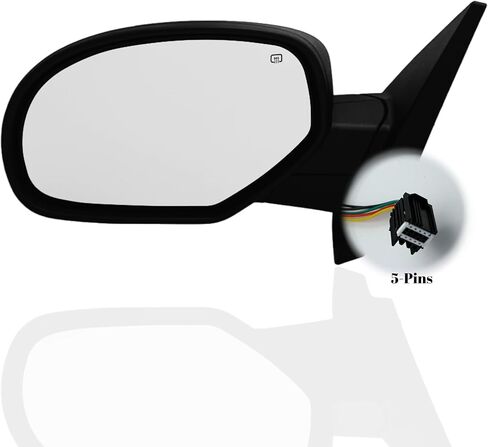 Passenger Side Mirror Compatible With 2007-2013 Chevy Avalanche Silverado Suburban Tahoe GMC Sierra Yukon With Heated Power Glass Turn Signal Puddle Light Power Folding Chrome in Saudi Arabia