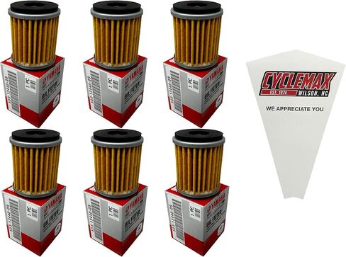 Six Pack compatible with Yamaha Oil Cleaner Element Assembly 5D3-13440-09-00 Contains Six Filters and a Funnel in Saudi Arabia