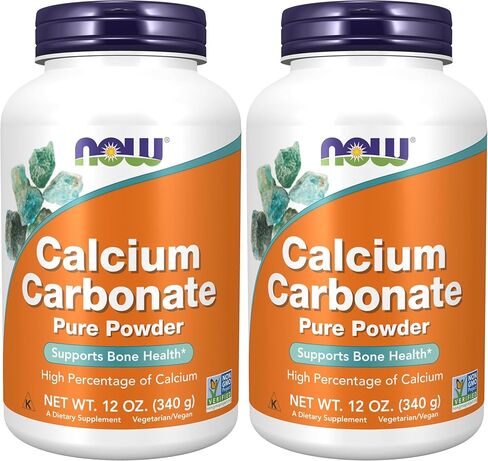 مكملات NOW، مسحوق كربونات الكالسيوم، نسبة عالية من الكالسيوم، يدعم صحة العظام*، 12 أونصة in Kuwait