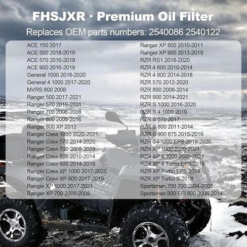 2540086 Oil Filter 2540122 for Polaris RZR Ranger 570 700 800 900 Crew XP, General 1000, RZR S 800, RZR 4 800 900, RZR 570 800 900 1000, ACE 900 500 ATV/Snowmobile# 2540006, 2PCS in Saudi Arabia
