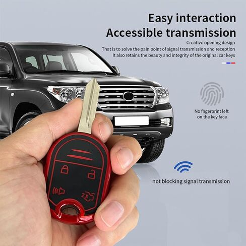 لفورد مفتاح فوب شل مفتاح بعيد مناسب لفورد F-150 F150 2011 2012 2013 2014 F-250 F-350 Super Duty 2011-2015 2016 Explorer Expedition 2009-2017 مفتاح ذكي (4 أزرار صندوق أسود-أحمر) in Kuwait