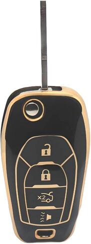 Flip 4 Button TPU Key Fob Cover Shell for Chevy Spark 2019 2020 2021 Trax Sonic Trailblazer Spark Ls 2021 Cruze 2016 2017 2018 2019 Cruze LS 2017 (flip 4 Button White) in Saudi Arabia