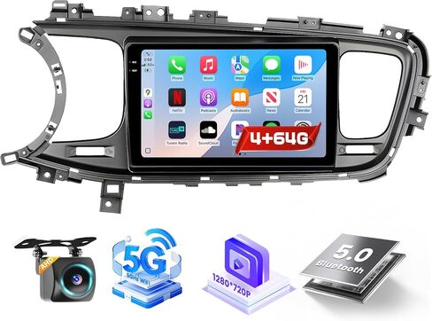 Roinvou 2+64G Android 9" Touch Screen for Kia Optima K5 2014-2015 with Wireless CarPlay Android Auto WiFi Bluetooth GPS Navigation FM RDS Radio Backup Camera in Kuwait