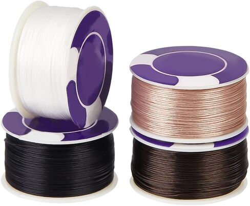 PH PandaHall 200 Yards Nylon Seed Bead Thread 0.1mm 0.3mm Beading Thread String Bracelet String Sewing Cord for Bracelets Necklace Jewelry Making Beading Weaving Sewing Leather Stitching, 4 Colors in Saudi Arabia