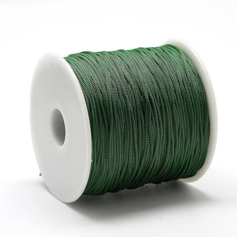 131.23-142.16 Yards 0.8mm Polyester Cord Beading Thread Braiding String Macrame Rope Cord for Leather Sewing Bookbinding Crafts DIY Bracelets Green in Saudi Arabia