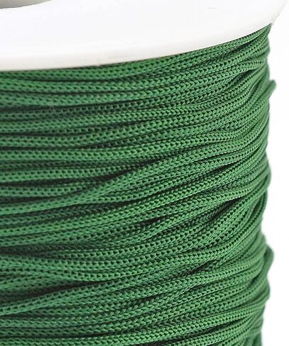 131.23-142.16 Yards 0.8mm Polyester Cord Beading Thread Braiding String Macrame Rope Cord for Leather Sewing Bookbinding Crafts DIY Bracelets Green in Saudi Arabia