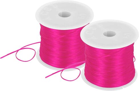 DMiotech 2 Rolls Elastic String for Bracelets, 1mm Stretch Bead Cord for Jewelry Making, Necklaces and Bracelet Making Red, 100m in Saudi Arabia