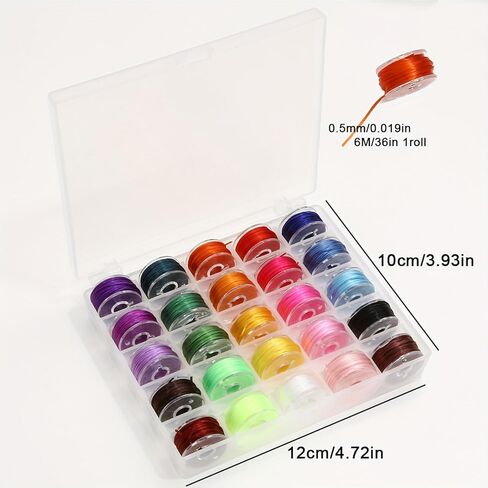25 Colors Elastic Cord Beading Wire String, 0.8mm Thickness, Assorted Colors Suitable for Bracelets, Necklaces, Jewelry Making- Bouncy and Durable with Transparent Storage Box in Saudi Arabia