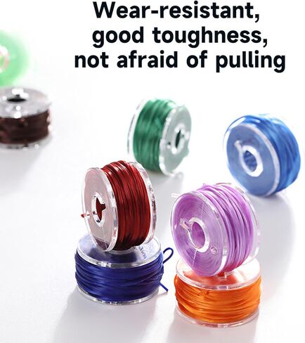 25 Colors Elastic Cord Beading Wire String, 0.8mm Thickness, Assorted Colors Suitable for Bracelets, Necklaces, Jewelry Making- Bouncy and Durable with Transparent Storage Box in Saudi Arabia
