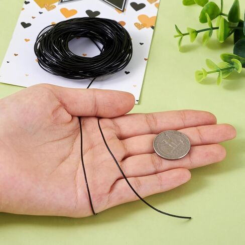 Pandahall 11Yards/10M 1mm Cowhide Genuine Leather Cord Round Thread Thong String Black for Jewelry Bracelet Necklace Making Leather Craft Supplies in Saudi Arabia