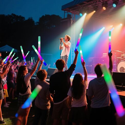 70PCS Light Up Foam Sticks,LED Glow Sticks Bulk Party Pack with 3 Modes Colorful Flashing,Glow in The Dark Party Supplies,Glow Sticks Bulk for Wedding,Halloween,Birthday,July 4th,Concert in Saudi Arabia