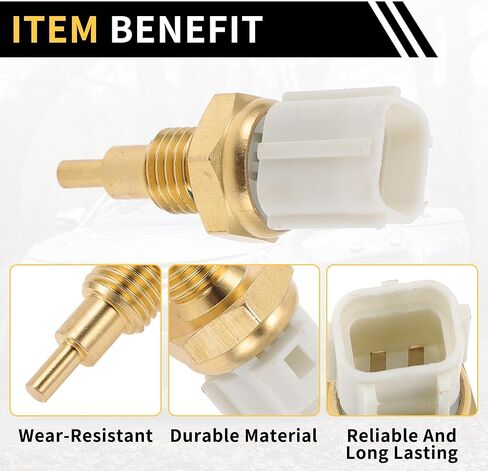 Coolant Temperature Sensor for Toyota Tundra 2002-2005 Water Temperature Temp Sender Sending Unit Sensor No.8942233030 Gold Tone in Saudi Arabia