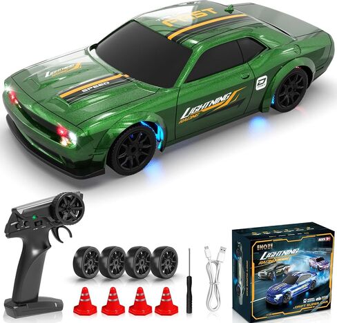 سيارة انجراف RC بمقياس 1/43 سيارات انجراف صغيرة تعمل بالتحكم عن بعد مع جيروسكوب، سيارة دفع رباعي كاملة النسبية عالية السرعة بجهاز تحكم عن بعد مع أضواء LED وسيارات سباق هواية الإطارات المنجرفة للأطفال الأولاد والبنات، أرجواني in Kuwait