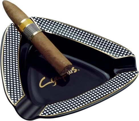 منفضة سجائر سيجار مثلثة - منفضة سجائر سيجار كبيرة للراحة في الهواء الطلق للفناء/الخارج/منفضة سجائر داخلية (أصفر) in Kuwait