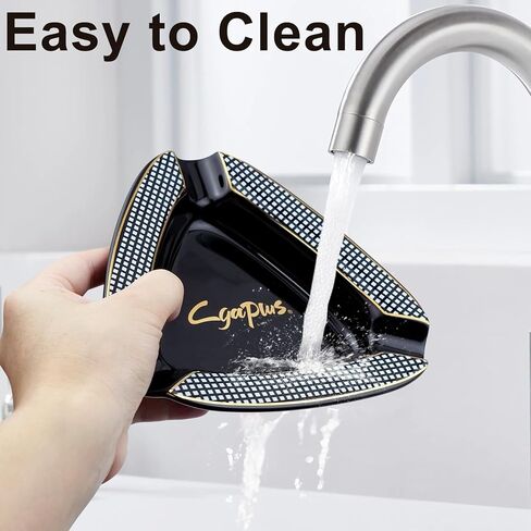 منفضة سجائر سيجار مثلثة - منفضة سجائر سيجار كبيرة للراحة في الهواء الطلق للفناء/الخارج/منفضة سجائر داخلية (أصفر) in Kuwait