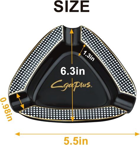 منفضة سجائر سيجار مثلثة - منفضة سجائر سيجار كبيرة للراحة في الهواء الطلق للفناء/الخارج/منفضة سجائر داخلية (أصفر) in Kuwait