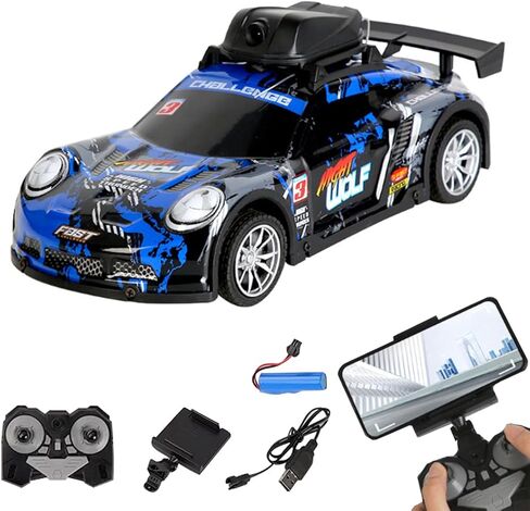 سيارة ميني دريفت ريموت كنترول مع كاميرا وأضواء LED، سيارات سباق كهربائية 4 قنوات رياضية 2.4 جيجا هرتز نموذج سيارة بجهاز تحكم عن بعد هدية للبالغين المبتدئين (إصدار RTR) in Kuwait