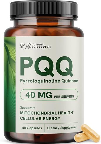 PQQ Supplement 20mg | Mitochondrial Biogenesis & Energy Optimizer With CoQ10 & Vitamin B12 | Supports Brain Health & Mitochondria Production | Ultra PQQ Formula | Vegan, Gluten-Free | 60 Capsules in Kuwait
