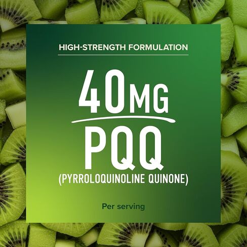 PQQ Supplement 20mg | Mitochondrial Biogenesis & Energy Optimizer With CoQ10 & Vitamin B12 | Supports Brain Health & Mitochondria Production | Ultra PQQ Formula | Vegan, Gluten-Free | 60 Capsules in Kuwait
