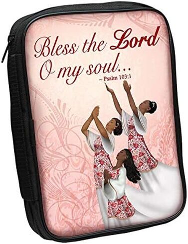 Word of Life African American Bible Cover Collections: Bless The Lord, O My Soul, Psalm 103:1 (NKJV), 7" W, 10" H, 2" D (Inside Dimensions) in Saudi Arabia