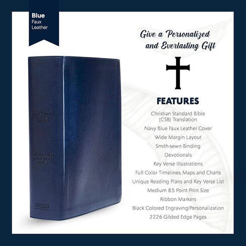 Custom CSB She Reads Truth Community Study Bible Faux Leather Medium Print Size | Engraved with Name | Gift for Christian & Religious Celebrations | Blue in Saudi Arabia