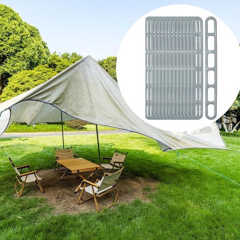 25 قطعة من حبل الخيمة القابل للتعديل لشد الحبل وشد السلم ومثبتات أبازيم انزلاقية احترافية متعددة الأغراض، باللون الرمادي in Kuwait