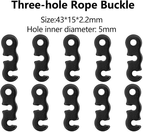 guyline tensioner 30-Piece Camping Tent Rope Hook Aluminum Alloy Fastener Set Outdoor Waterproof Cloth Fastening Accessories for Camping, Hiking, Backpacking Ultralight Tent S(Black 10pcs) in Saudi Arabia