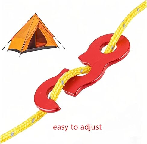 guyline tensioner 30-Piece Camping Tent Rope Hook Aluminum Alloy Fastener Set Outdoor Waterproof Cloth Fastening Accessories for Camping, Hiking, Backpacking Ultralight Tent S(Black 10pcs) in Saudi Arabia
