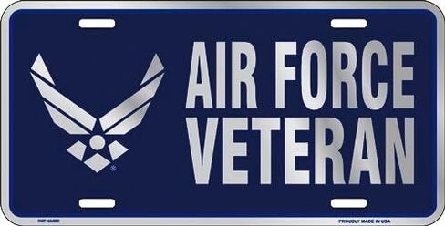 Air Force Veteran Metal License Plate in Saudi Arabia