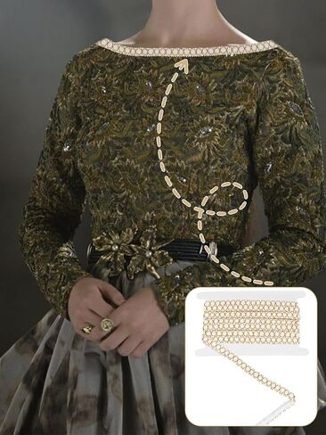 5M/5.47 Yard 1/2 inch(13mm) Polyester Metallic Lace Ribbon, Decorative Woven Gimp Fringe Trim for Costume Crafts Sewing Wedding Bridal Dress Decor Embellishments Gift Wrapping Supplies in Saudi Arabia