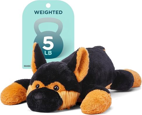 IKASA 5lbs Weighted Stuffed Animal German Shepherd Dog,26 inches Plush Toy Giant Large Big Jumbo Soft Puppy,Huge Size Cute Plushie,Gift for Kids in Kuwait