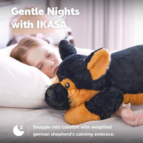 IKASA 5lbs Weighted Stuffed Animal German Shepherd Dog,26 inches Plush Toy Giant Large Big Jumbo Soft Puppy,Huge Size Cute Plushie,Gift for Kids in Kuwait