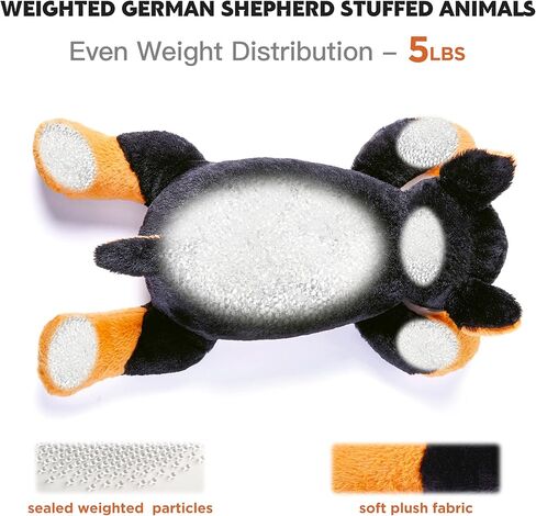 IKASA 5lbs Weighted Stuffed Animal German Shepherd Dog,26 inches Plush Toy Giant Large Big Jumbo Soft Puppy,Huge Size Cute Plushie,Gift for Kids in Kuwait