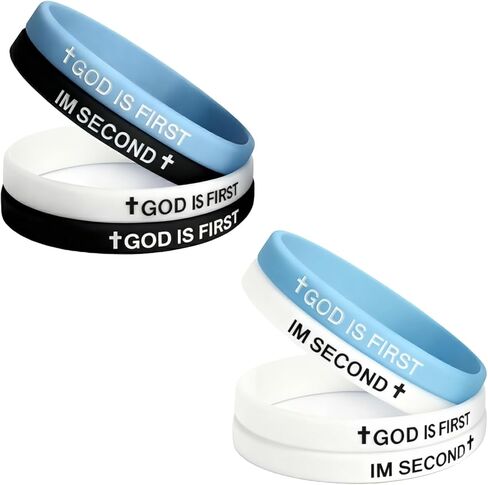 God Is First Bracelet Inspirational Bible Verses Bracelets for Men Women Christian Rubber Silicone Faith Gifts in Saudi Arabia