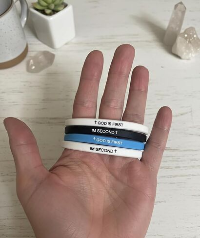 God Is First Bracelet Inspirational Bible Verses Bracelets for Men Women Christian Rubber Silicone Faith Gifts in Saudi Arabia